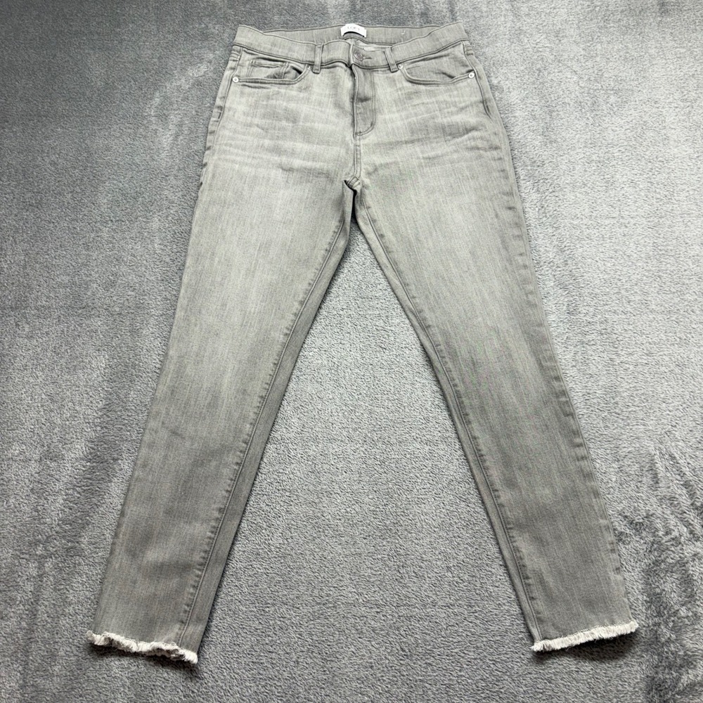 Loft Outlet Skinny Jeans Women Size 6 Grey Excellent Raw‎ Frayed Hem Denim